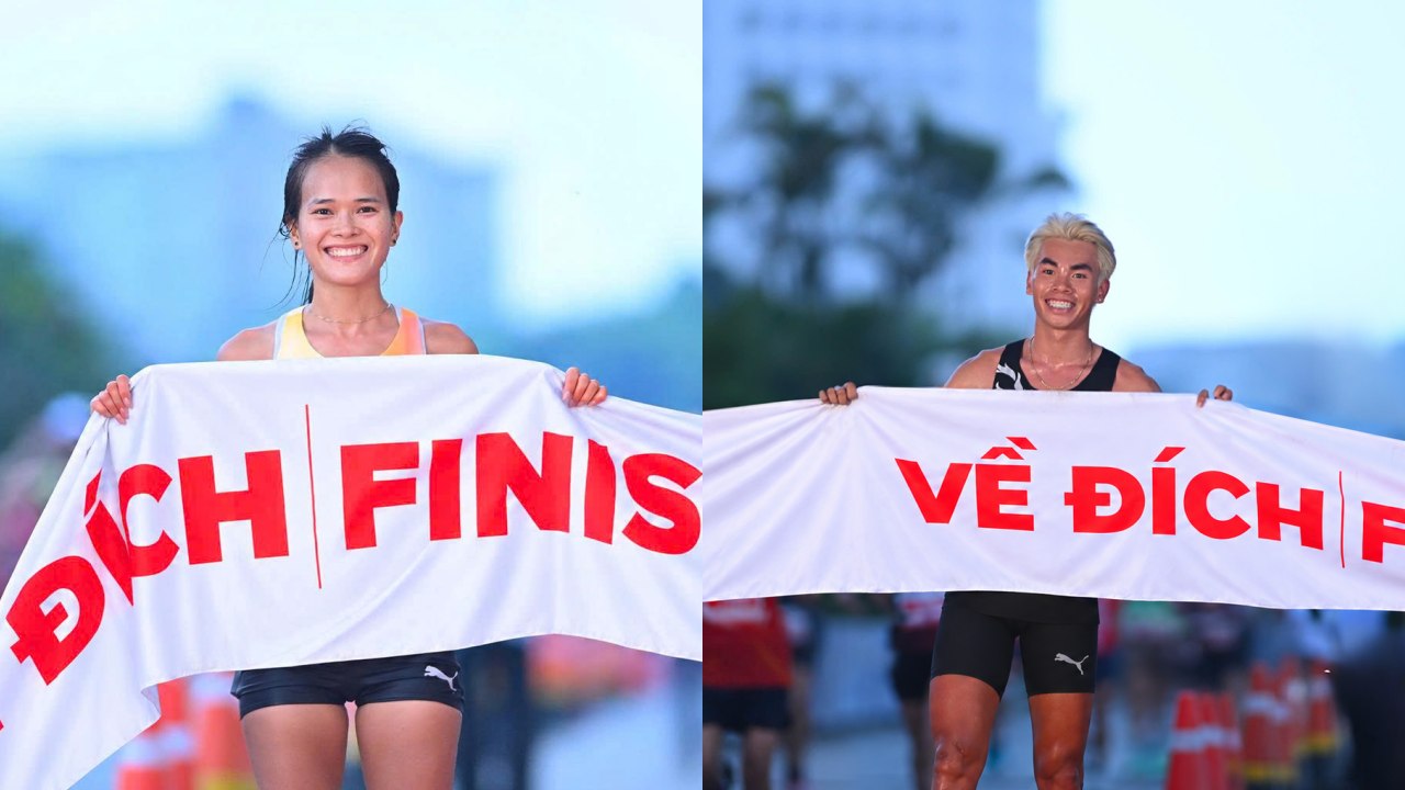 Huỳnh Anh Khôi và Hồng Lệ đưa điền kinh Việt Nam lên đỉnh Marathon Hà Nội